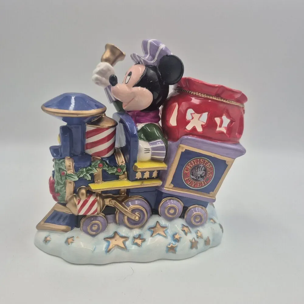 Disney Its a Small World Holiday 1994 Mickey Mouse Christmas Flyer candle holder